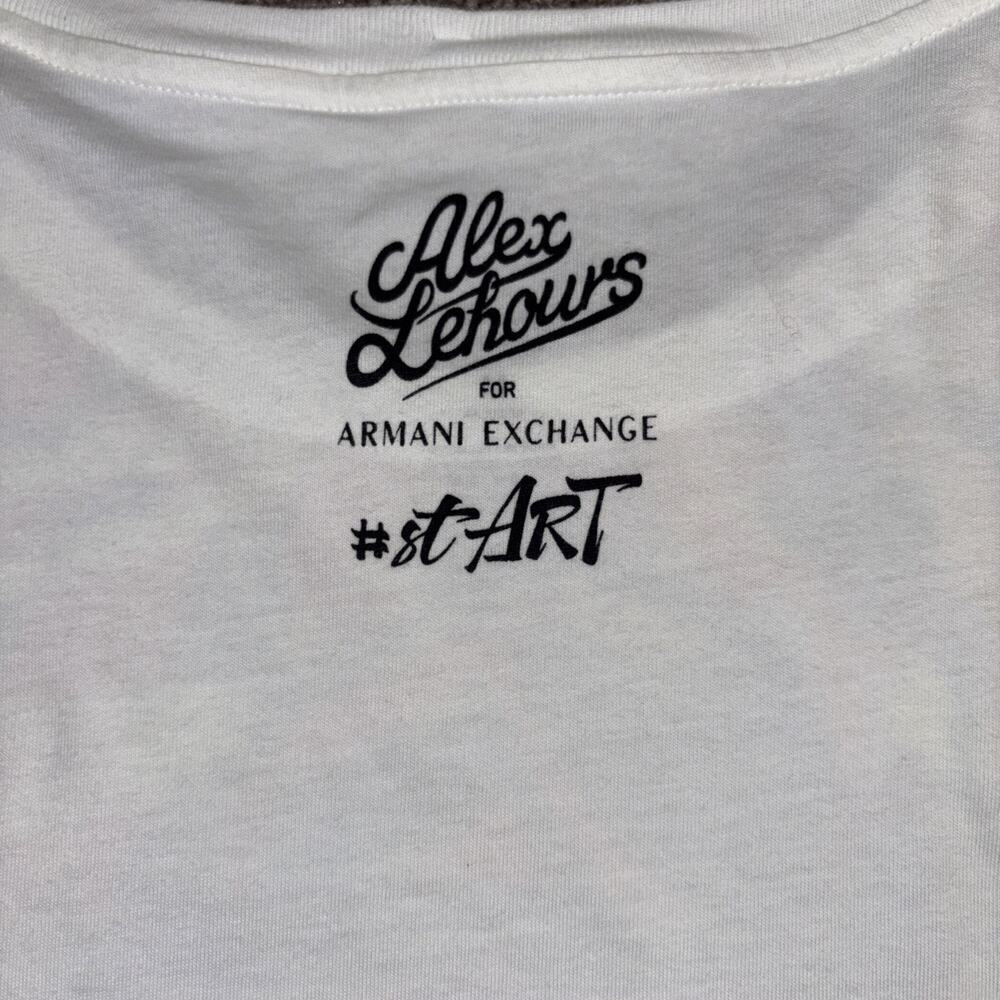 Armani Exchange st_ART Alex Lehours Graffiti Graphic T-Shirt White Size Medium - Picture 6 of 10